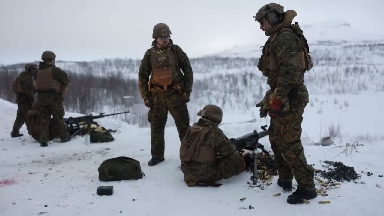 Marines Logistics Test Vehicle-Based Machine Guns in Arctic Exercises in Norway