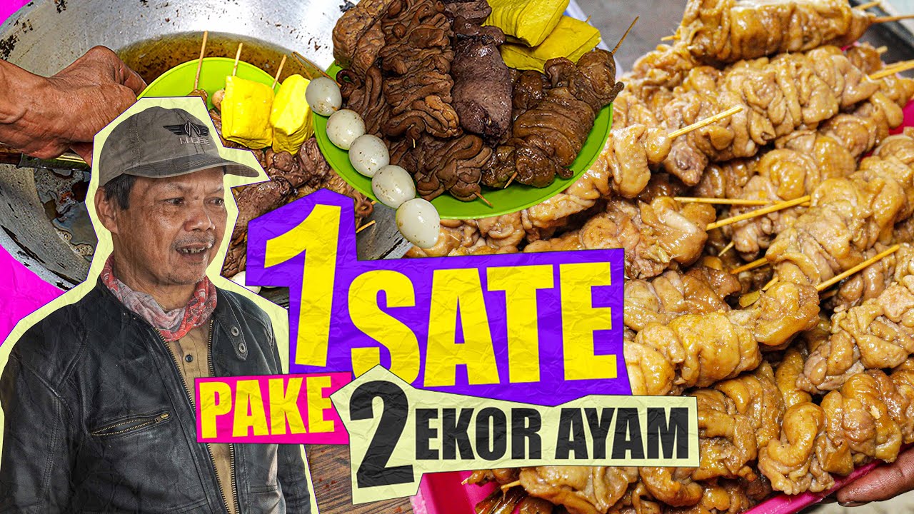 SATE KULIT TERJUMBO DIBANDUNG, SATU TUSUK PAKE 2 EKOR
