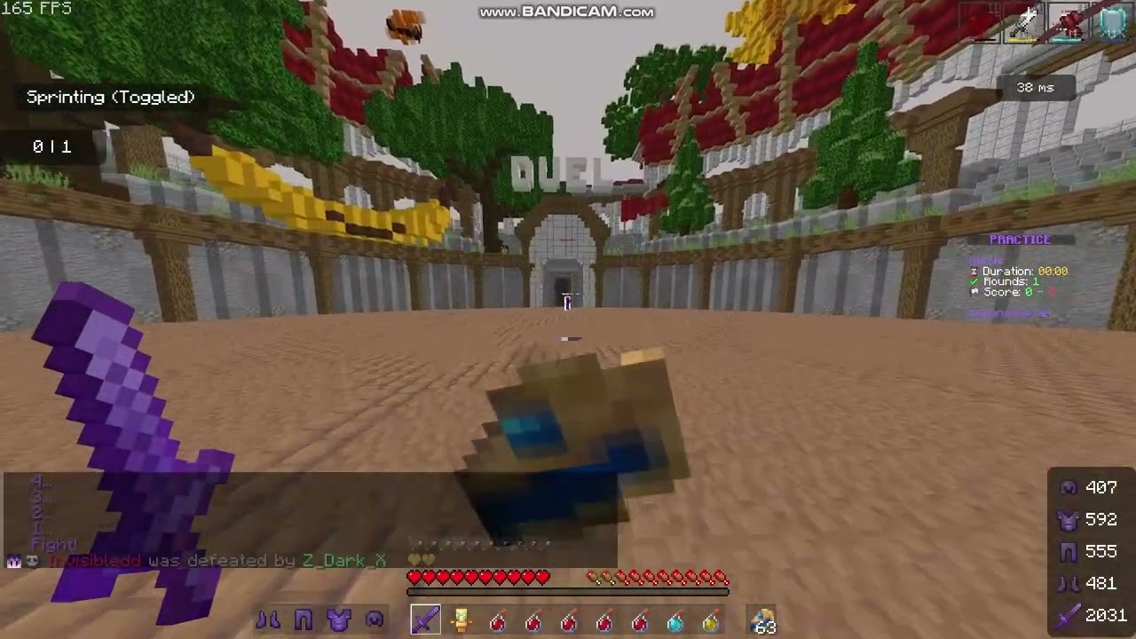 day one doing pvp prectise in banana mc prctise