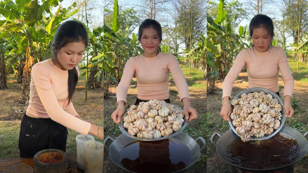 Amazing cooking deep fried garlic recipe