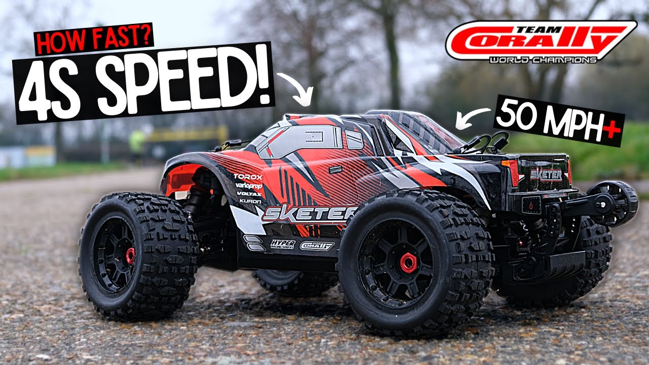 Team Corally Sketer 4s 50mph+ SPEED ATTEMPT with 16t Pinion!