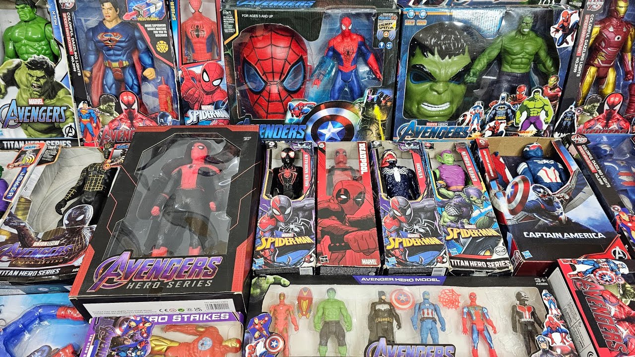 Avengers Superhero Hulk Spiderman Captain America Ironman Superman Venom Batman Toys Unboxing Video