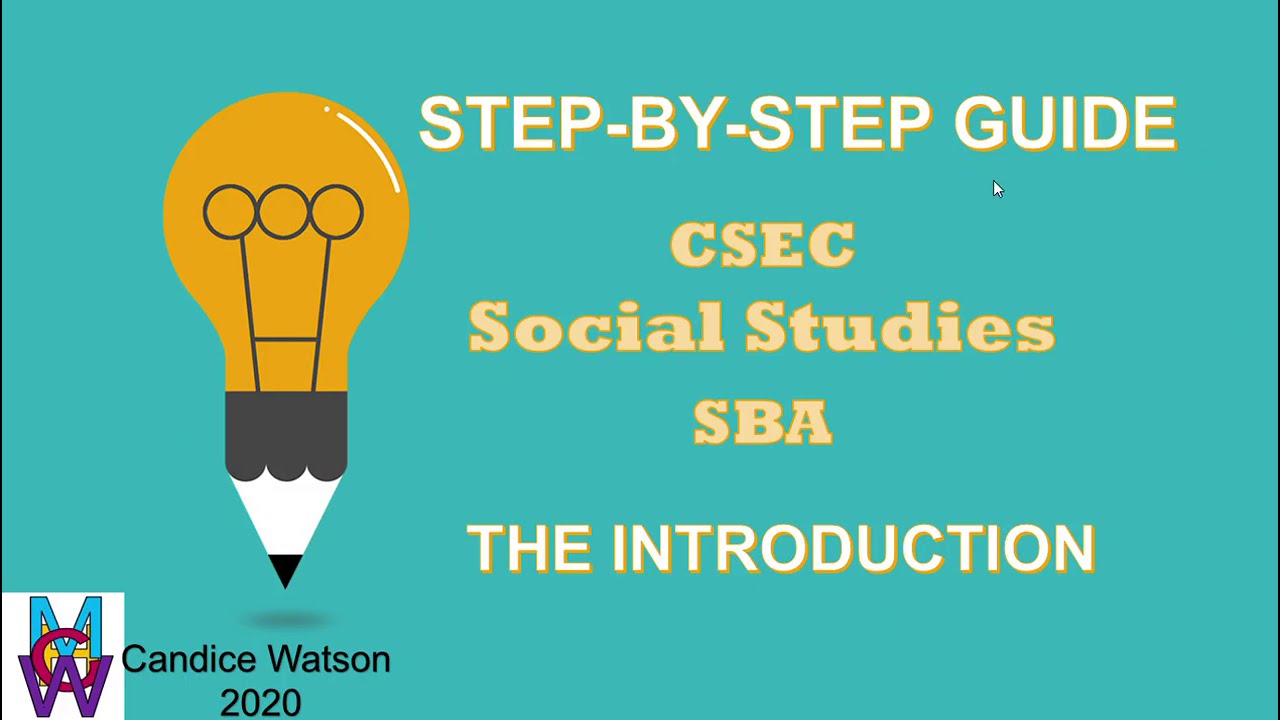 SOCIAL STUDIES SBA GUIDE INTRO