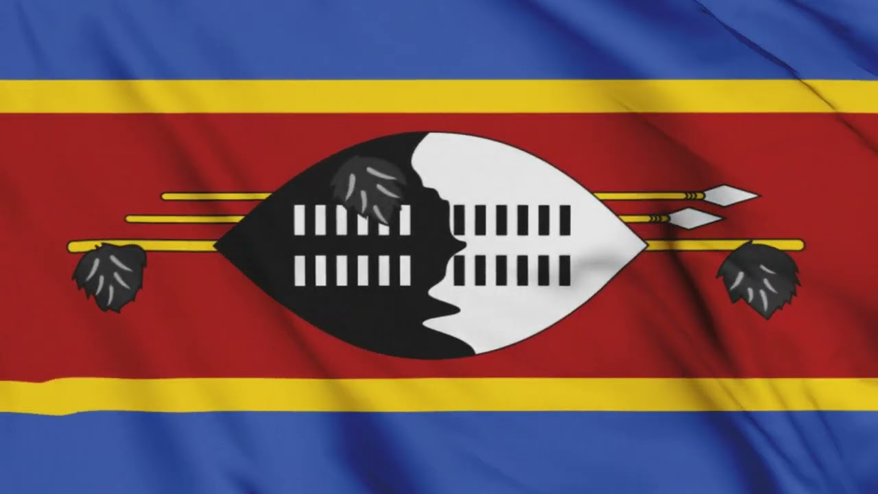 Eswatini flag waving animation / free 4k stock footage