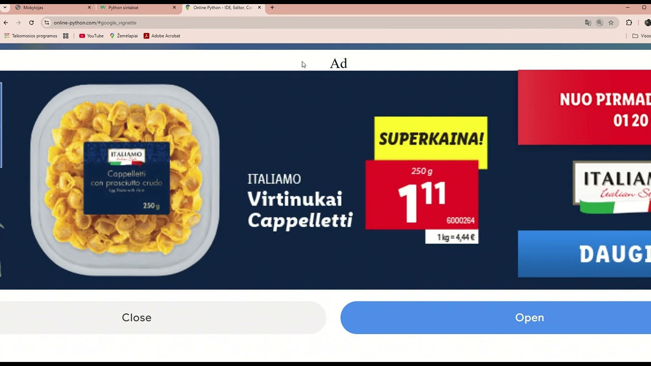 Įvadas į Python (aritmetiniai veiksmai, sąlygos sakinys)
