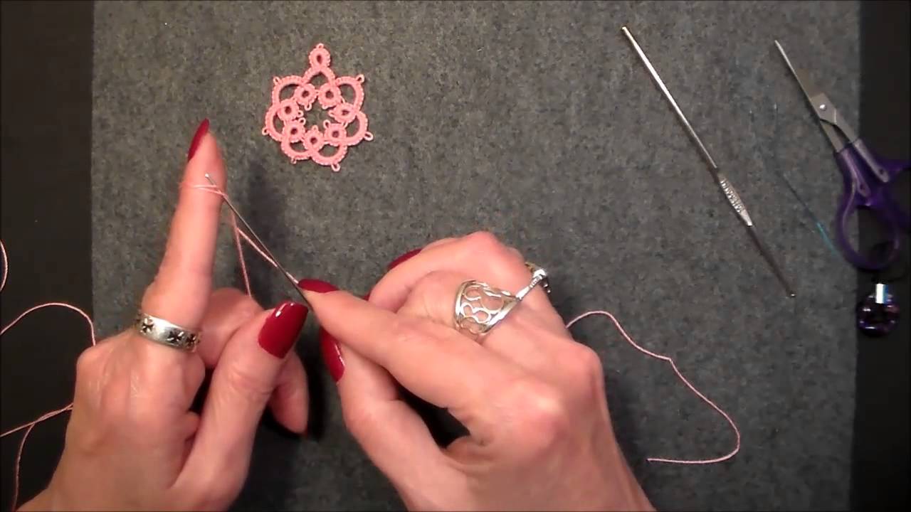 Lesson 12 Balanced double stitch in needle tatting