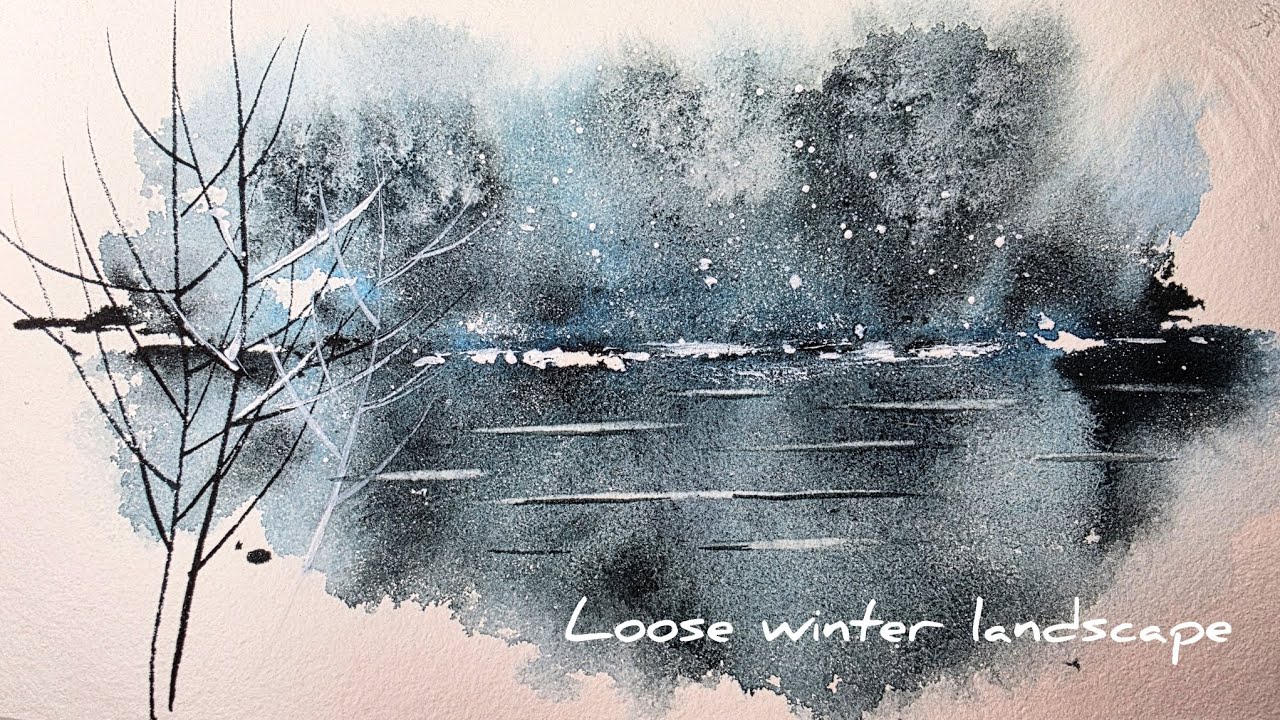 Anyone Can Paint This ❄️ Loose Winter Watercolor Landscape