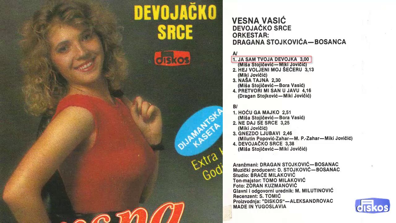 Vesna Vasic - Ja sam tvoja devojka - (Audio 1990)