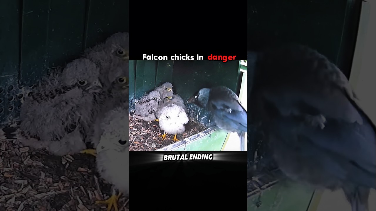 Crow Steals Falcon Chicks... But Falcon's Revenge is Brutal! #trending