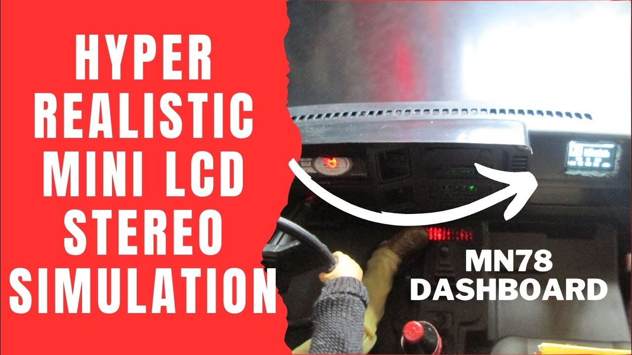 Hyper Realistic RC Simulated LCD Stereo on MN78 - #lcddisplay  #rccarmods #mn78 #jeepcherokeexj