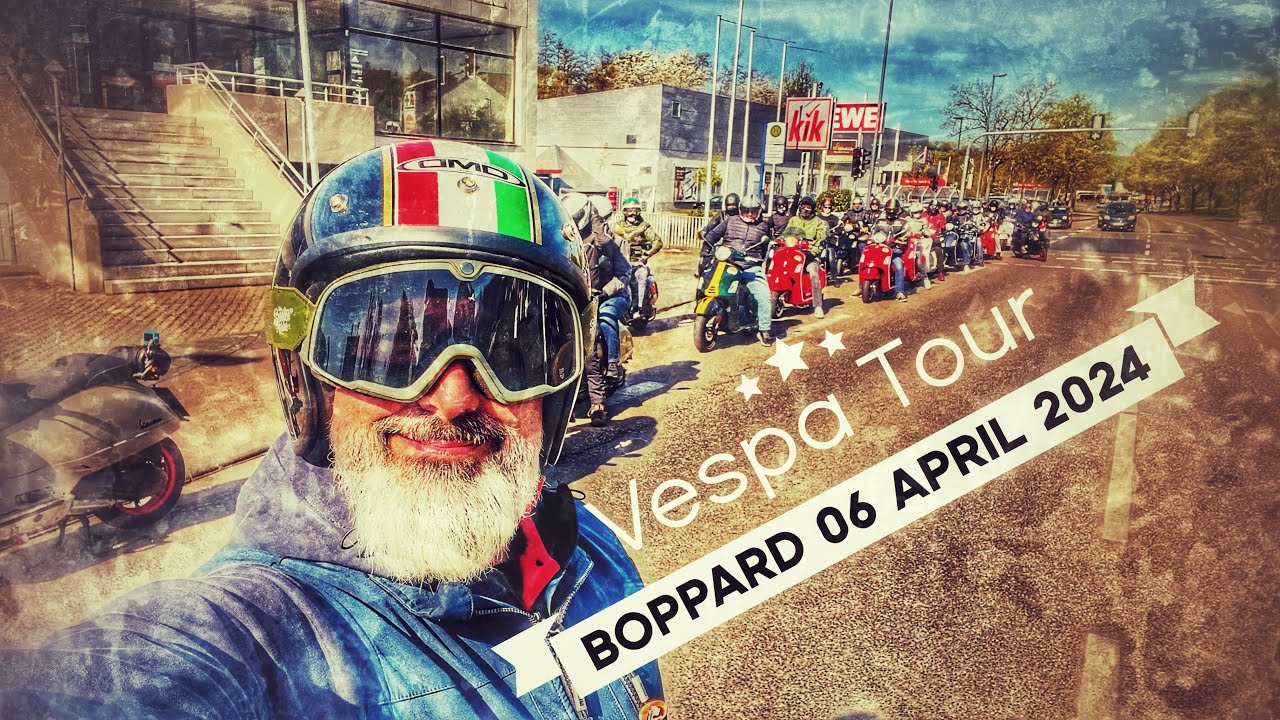 Vespa Tour Boppard 6 April 2024 mit 36 Vespa