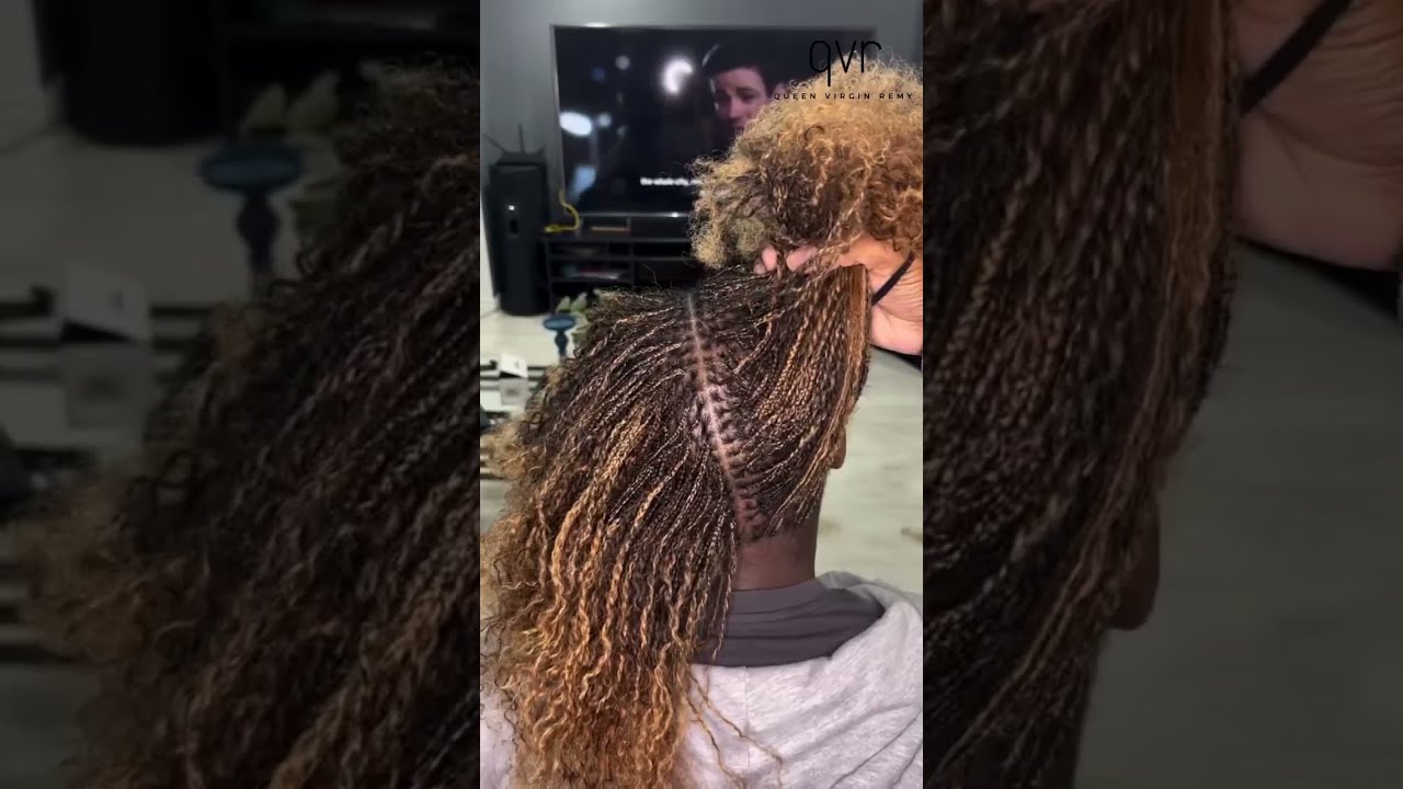 Microlocs install with extensions from@qvrhairofficial mega sale is on😍😍😍 #braids #qvrhair