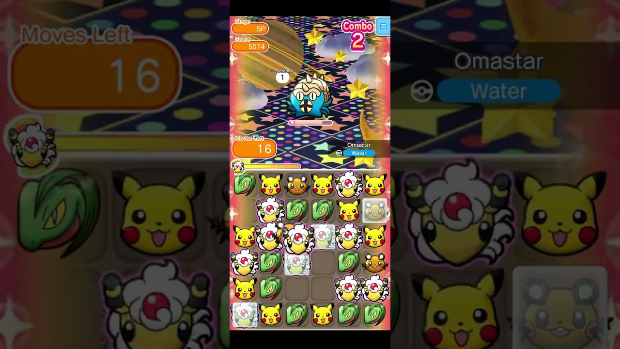 Pokemon Shuffle Mobile - Omastar Special Stage - For those who are really struggling trying to win