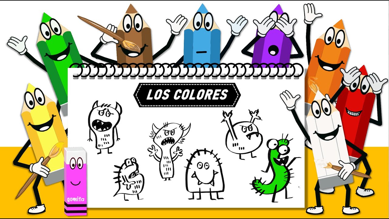 COLORES 🌀 PINTA MONSTRUOS DE COLORES/ VIDEOS EDUCATIVOS PARA NIÑOS.