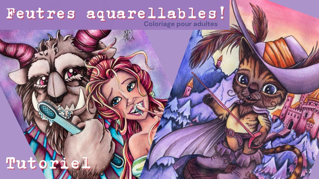 [ Tutoriel ] Comment utiliser les feutres aquarellables ❣️ Coloriage pour adultes ❣️