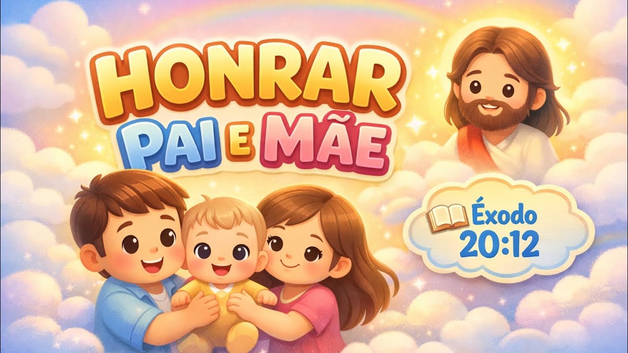 Honra Teu Pai e Tua Mãe 👨‍👩‍👧 | Música Bíblica Infantil | Êxodo 20:12 | Bebês