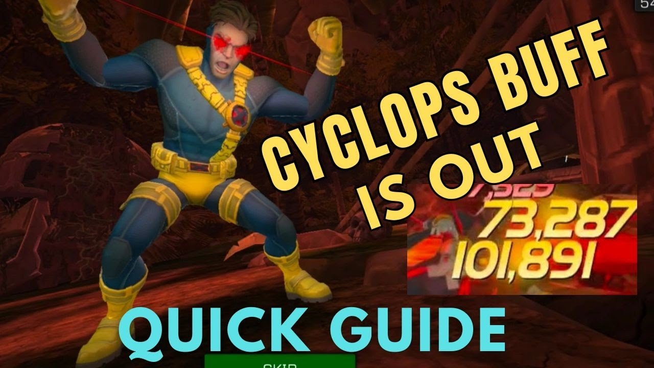 Buffed Cyclops (Blue team) Quick Guide + Damage Rotation - Marvel Contest of Champions