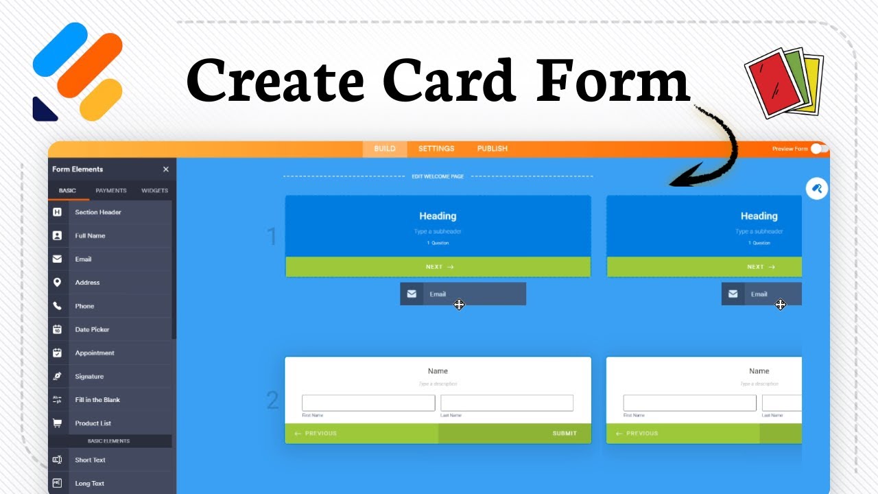How to make a Jotform card form (Use Card Design)