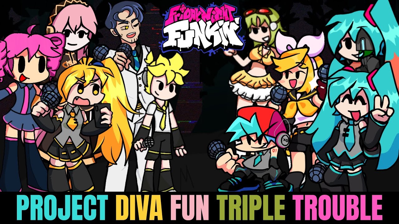 Friday Night Funkin Project Diva Fun Triple Trouble Mod!