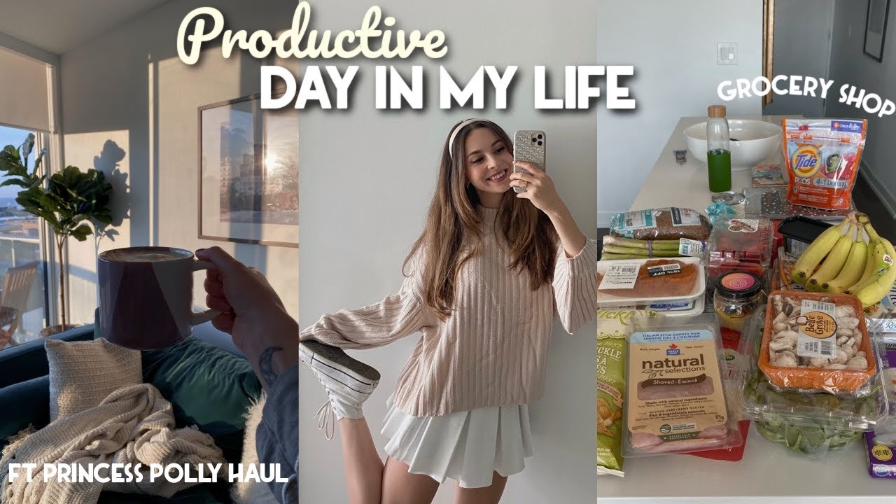 A PRODUCTIVE DAY ☕ Princess Polly clothing haul, grocery shopping, back in the city! | Vlog