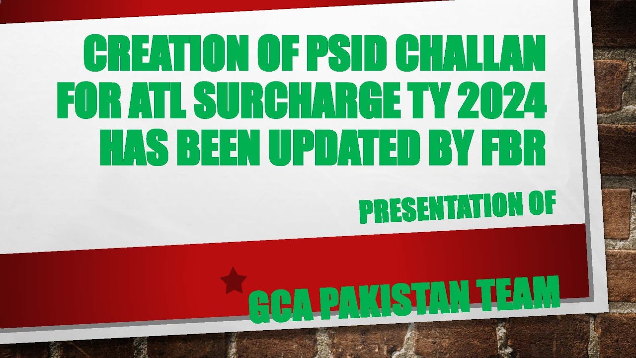 PSID Challan for ATL (Active Taxpayer List) - 2024