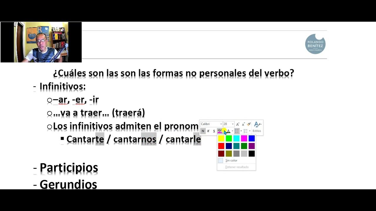 FORMAS NO PERSONALES DEL VERBO