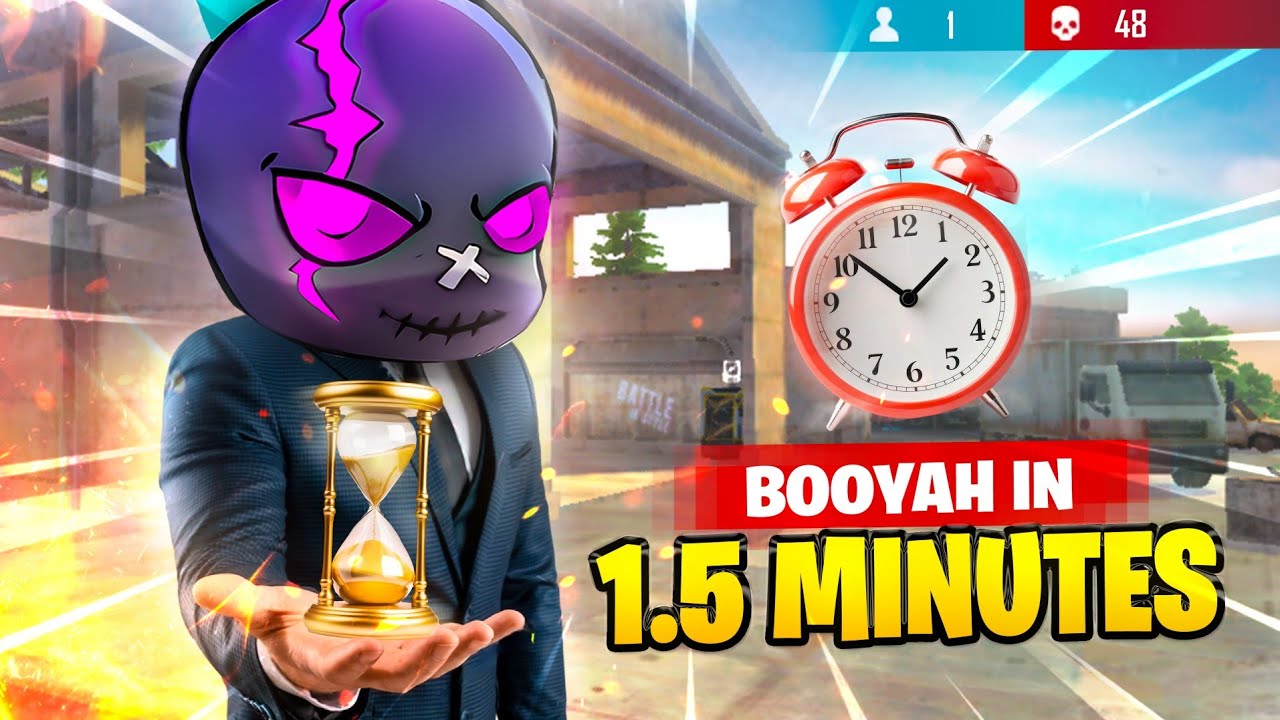 FREE FIRE IN 1.5 MINUTE 😱 মাত্র দেড় মিনিটে ফ্রি ফায়ার 😵
