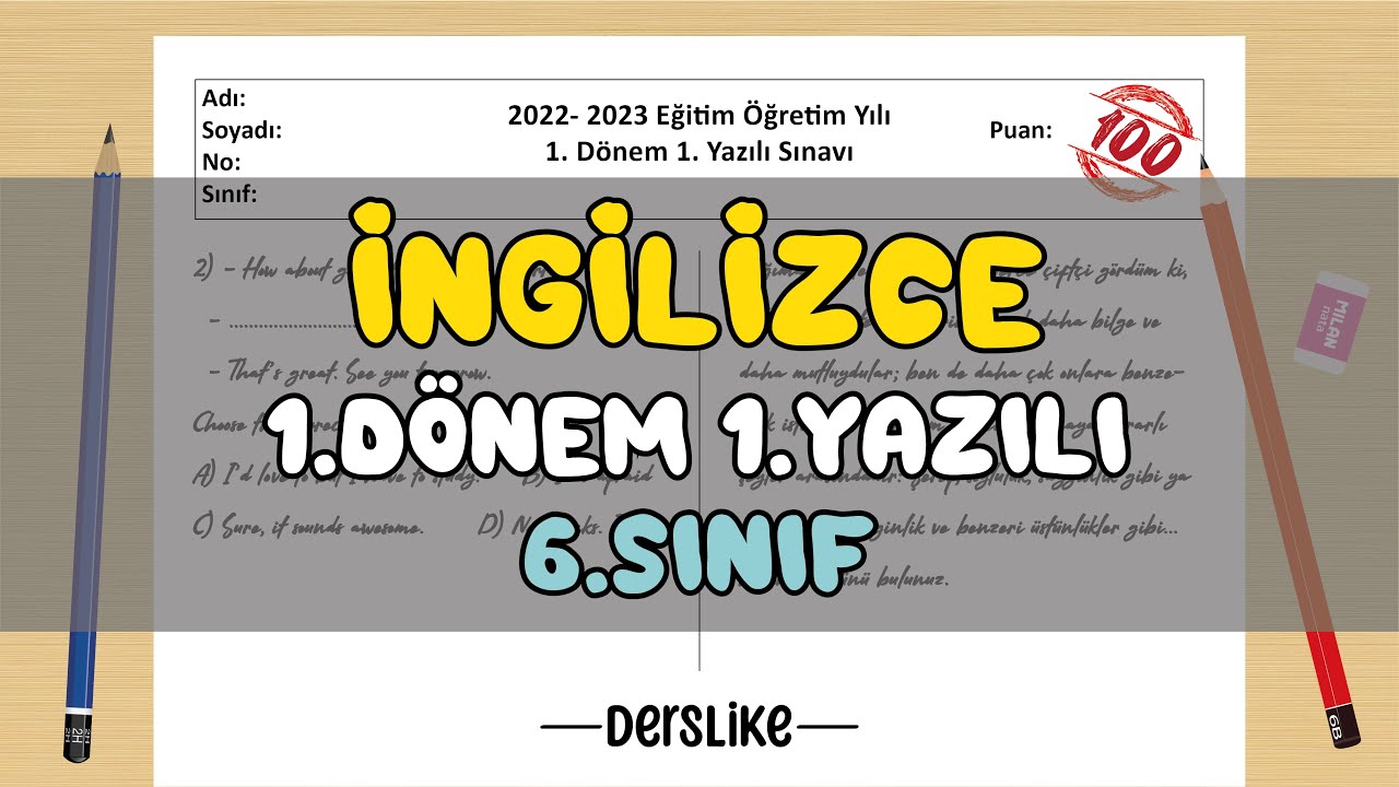 6. Sınıf İngilizce 1.Dönem 1.Yazılı Soruları #2023