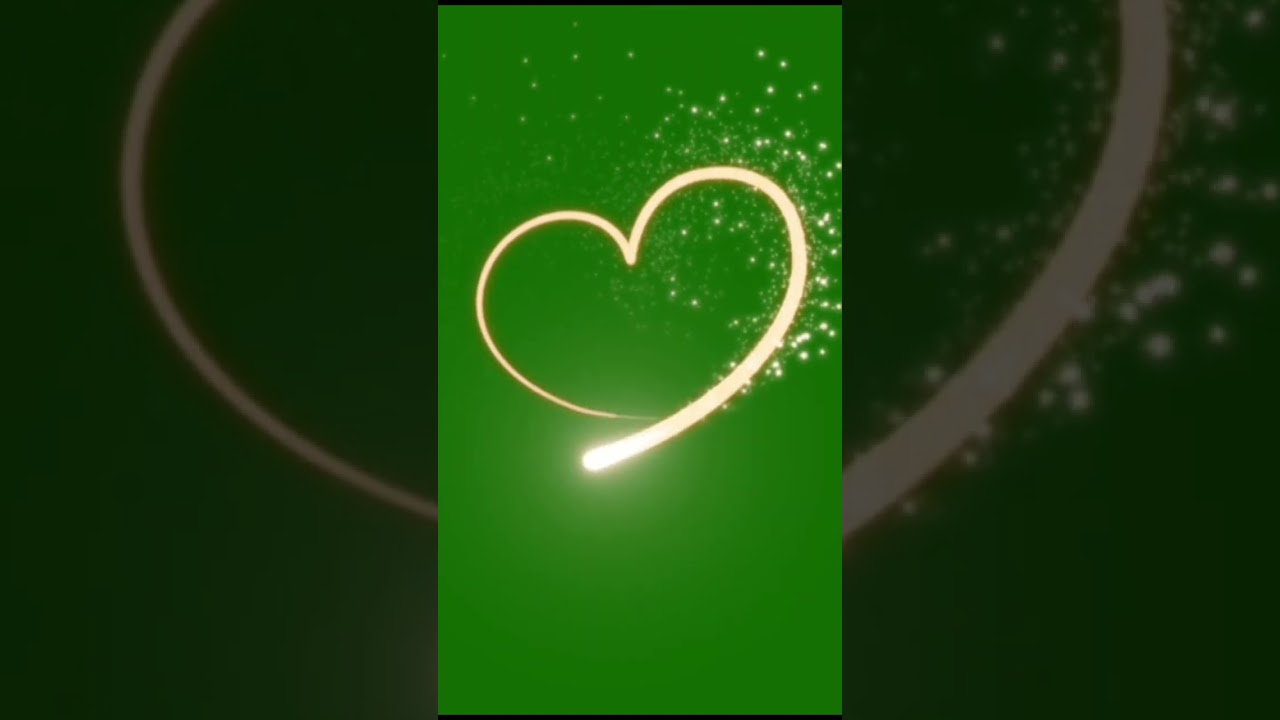 Glowing Golden Heart Green Screen No Copyright | #shorts #youtubeshorts #heartgreenscreen