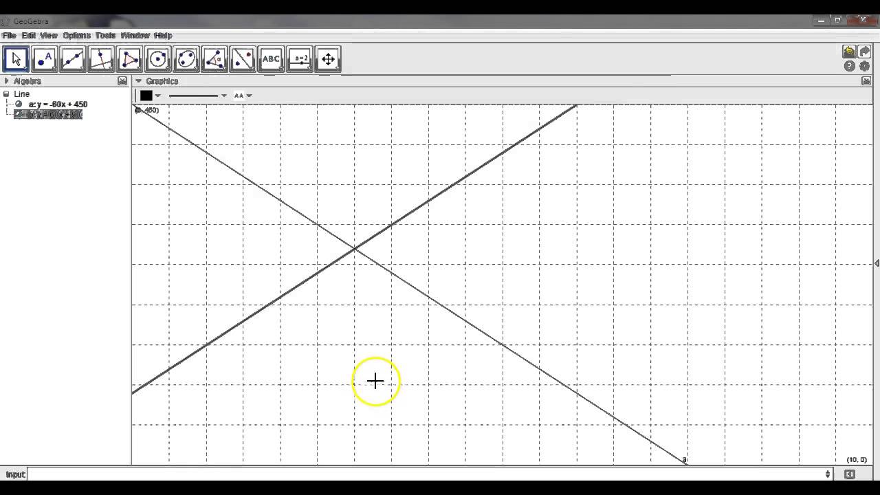 Using Geogebra to Graph a System of Equations
