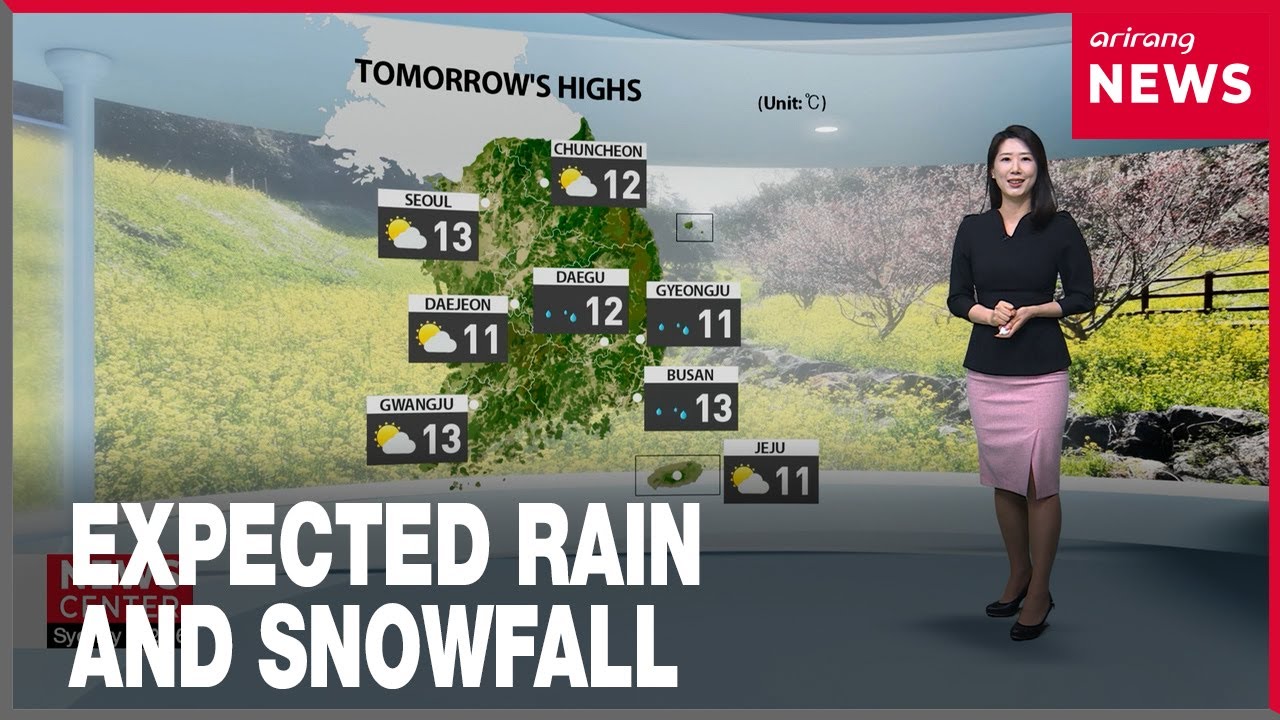 [Weather] Rain on Thursday in the south and east coast, sunny and mild in the capital