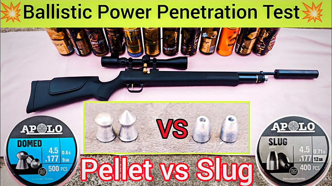 Air Rifle. Slug VS Pellet. Power Test 