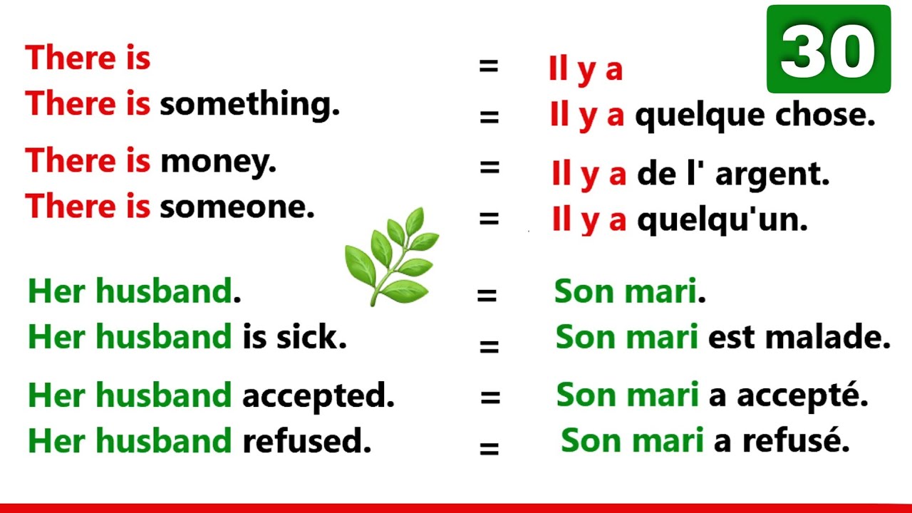 Phrases simples pour apprendre l'anglais facilement |partie 30 |✪✪easy sentences to learn french 🌿