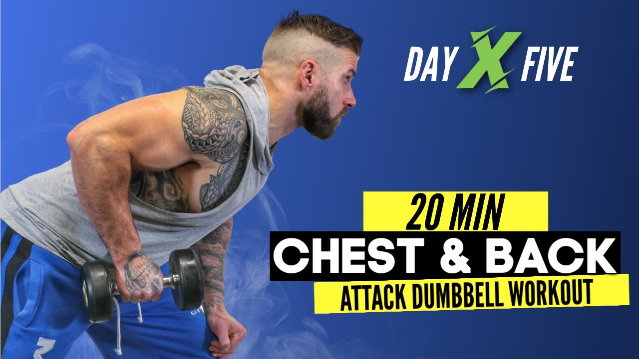 20 Min Upper Body Dumbbell Workout at home | Chest & Back Attack | DAY 5