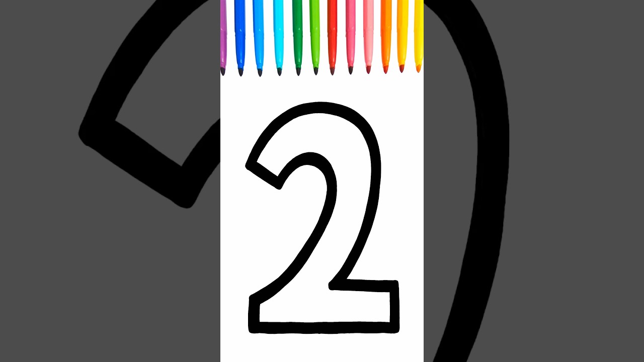 Let's Draw Number 2 and Color It With Glitter ✨