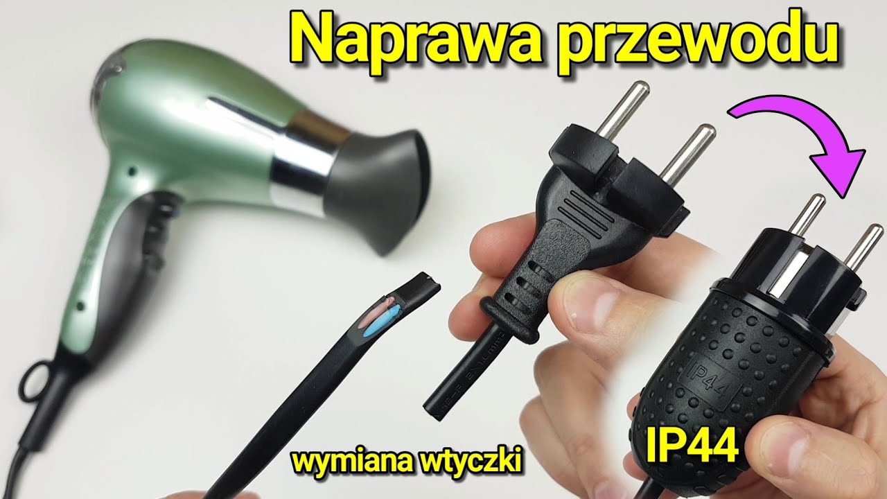 Montaż wtyczki na przew&oacute;d elektryczny - wtyczka bryzgoszczelna IP44 16A 230V 50Hz