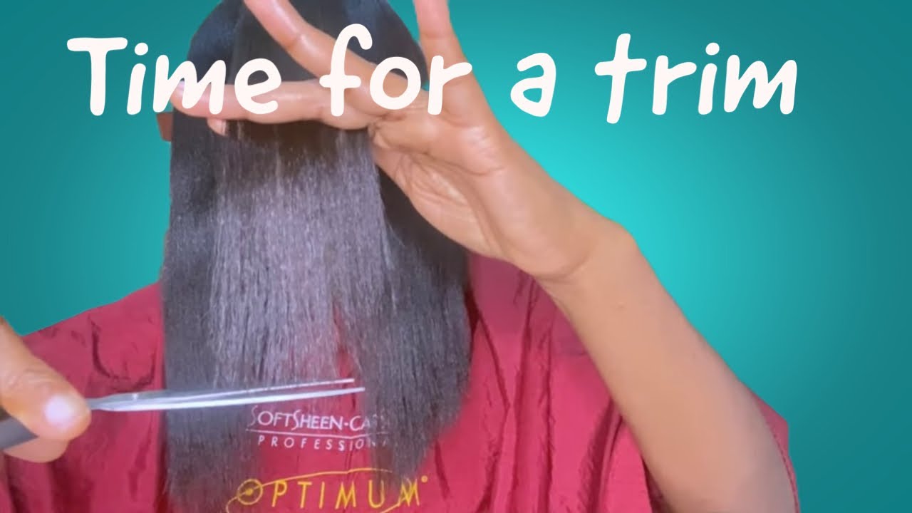 HOW TO TRIM YOUR OWN ENDS AT HOME | RELAXED HAIR ROUTINE
