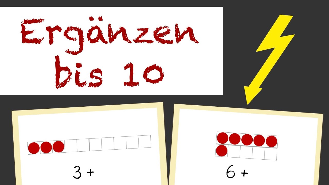 Ergänzen bis 10 - Blitzrechnen/Blitzblick - verliebte Zahlen - Grundschule Klasse 1 Mathematik