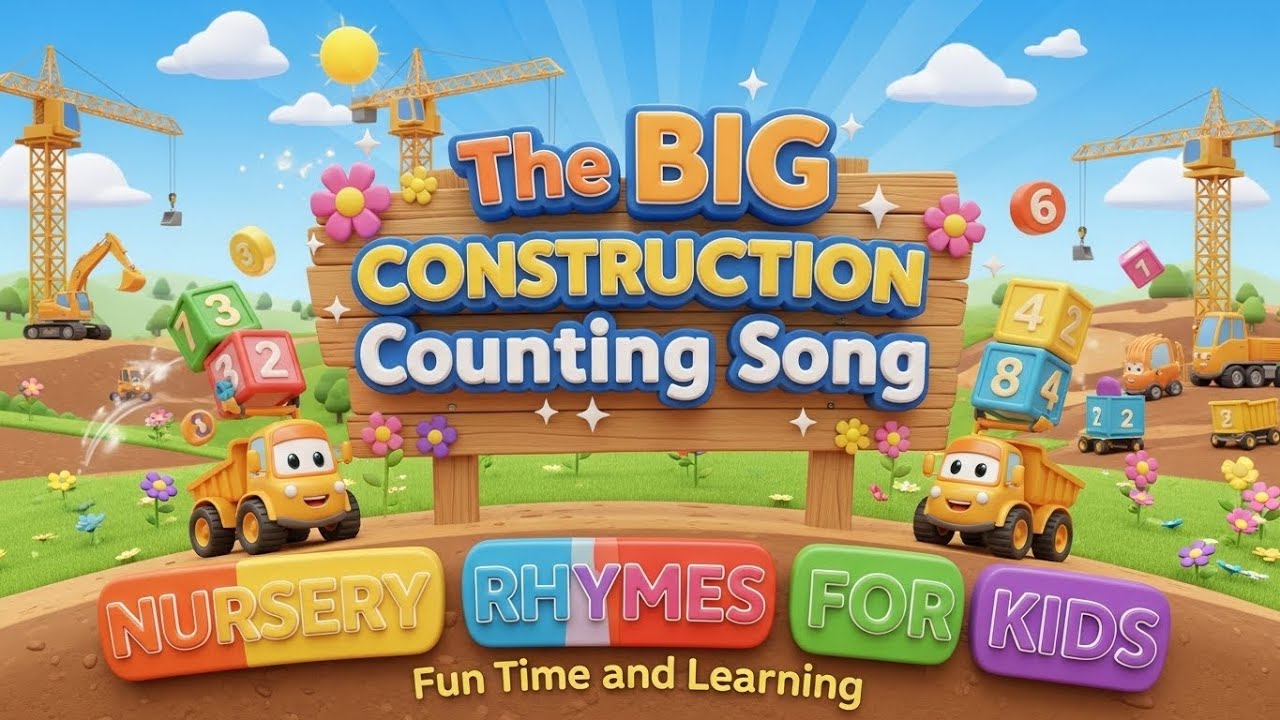 🚧🚜 The Big Construction Counting Song Learn Numbers with Diggers Trucks 🔢🛠️ Nursery Rhymes for Kidsm