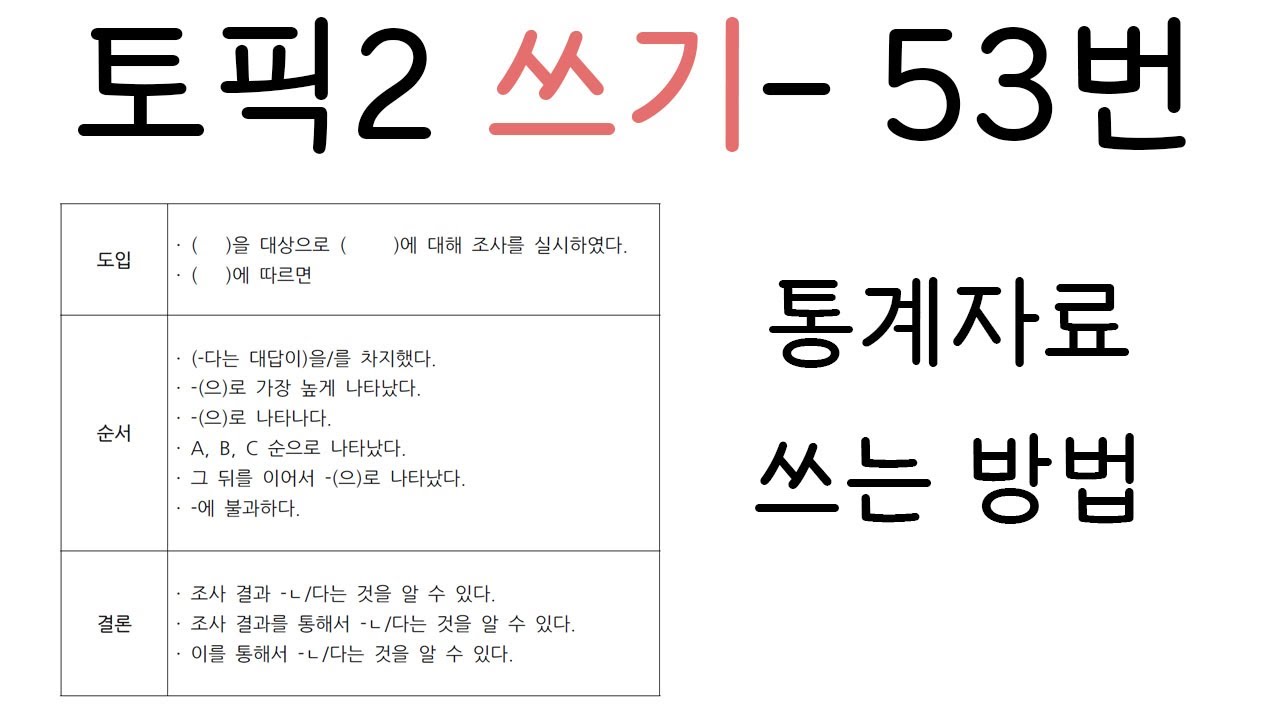 [TOPIK 2 -  53번] 통계자료 쓰는 방법