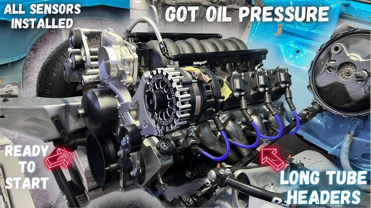 1989 Box Chevy Build Ep.50 Primed Oil System Installed Long Tube Headers And All Sensors ITS READY!!