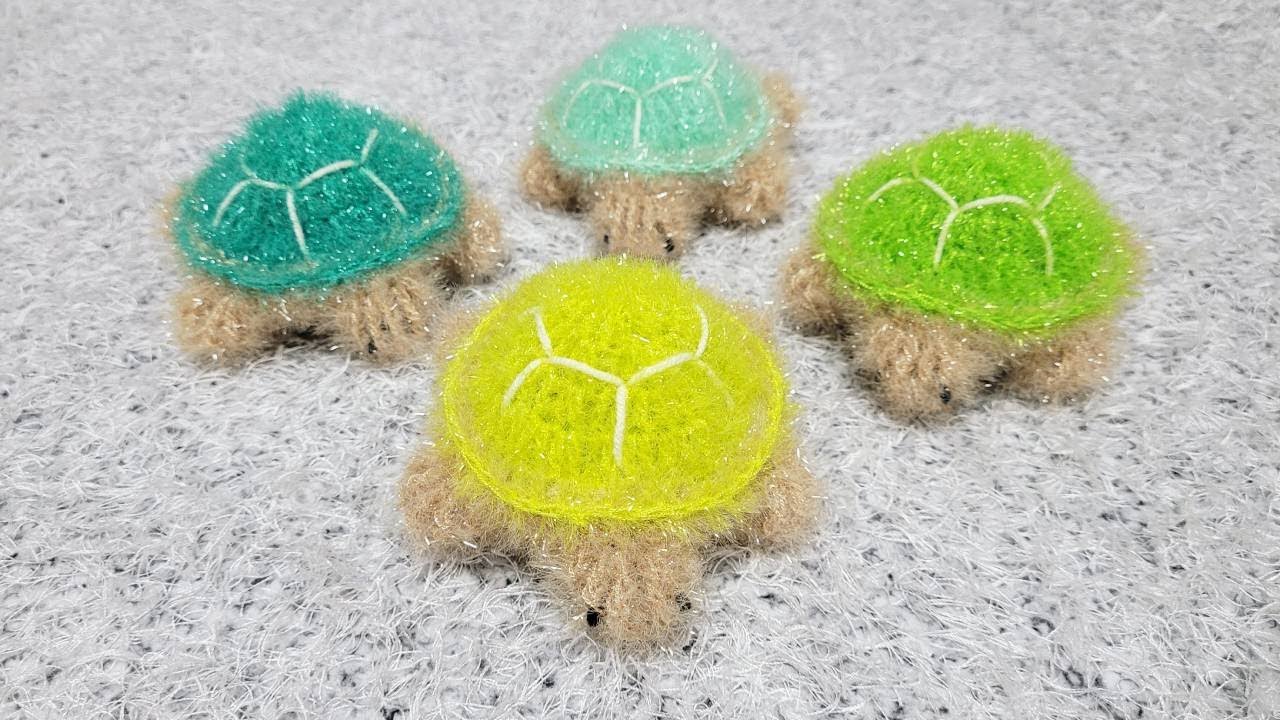 수세미뜨기 / 거북이 수세미 / 코바늘 / 캐릭터 수세미 / Crochet dish scrubber [Eng sub]