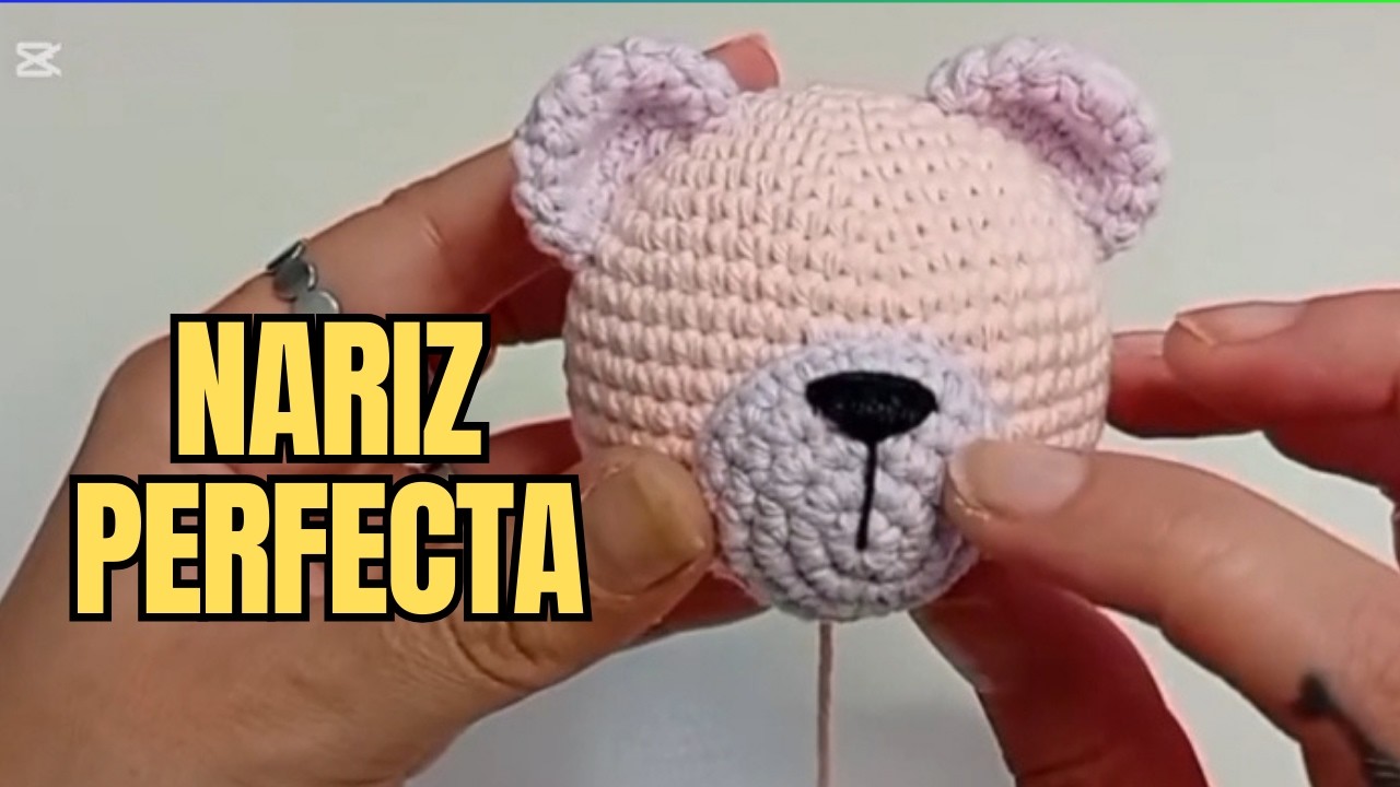 Cómo bordar nariz en amigurumi | Paso a paso