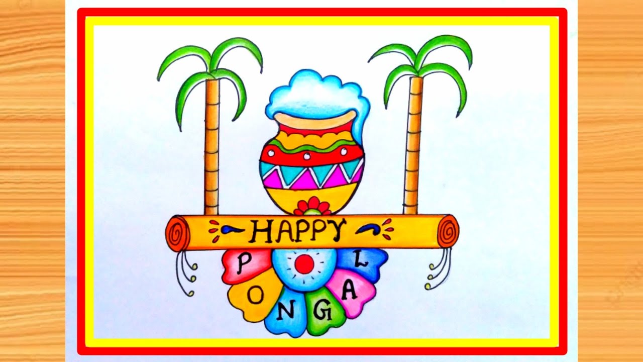 Pongal Drawing Easy/Pongal Festival Drawing/Pongal pot Drawing/How to Draw Pongal/pongal poster draw