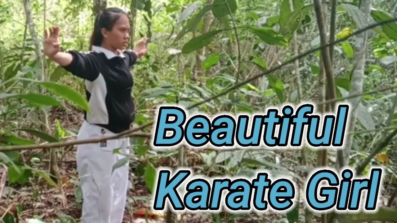 Beautiful Karate Girl - Practicing in the Forest