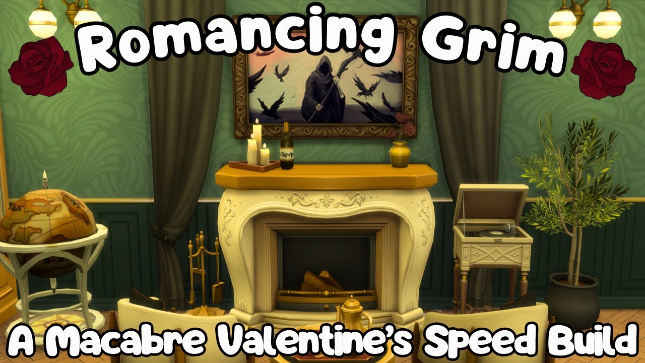 Romancing Grim | Sims 4 ASMR Valentine's Speed Build | No Mods No CC