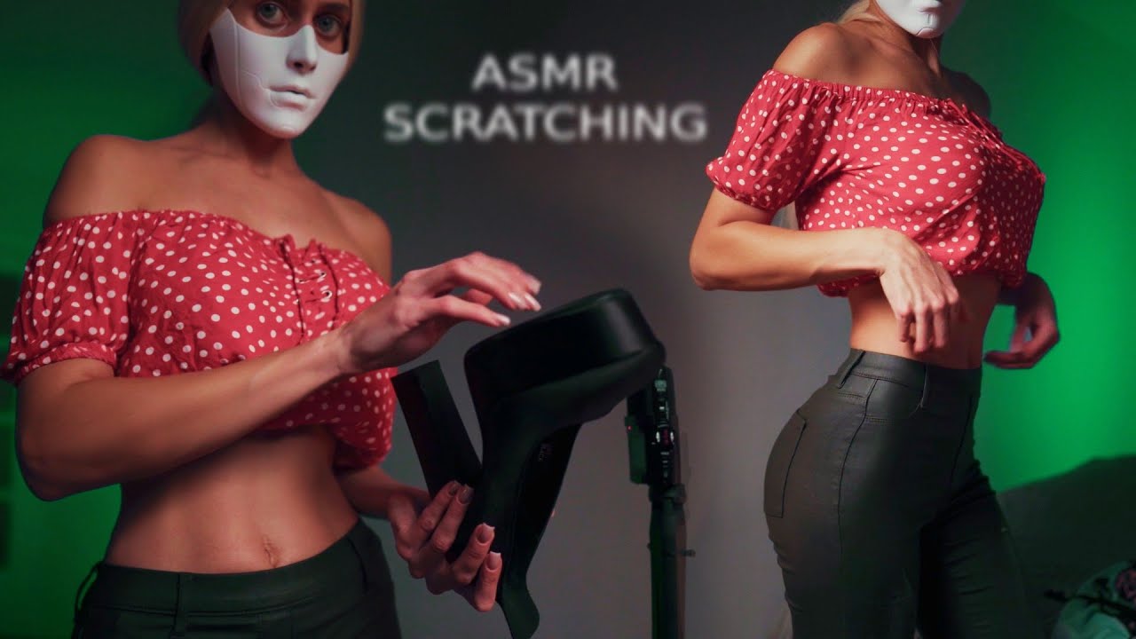 ASMR Fabric & Leather SCRATCHING with Natural Nails , No Talking just tingles