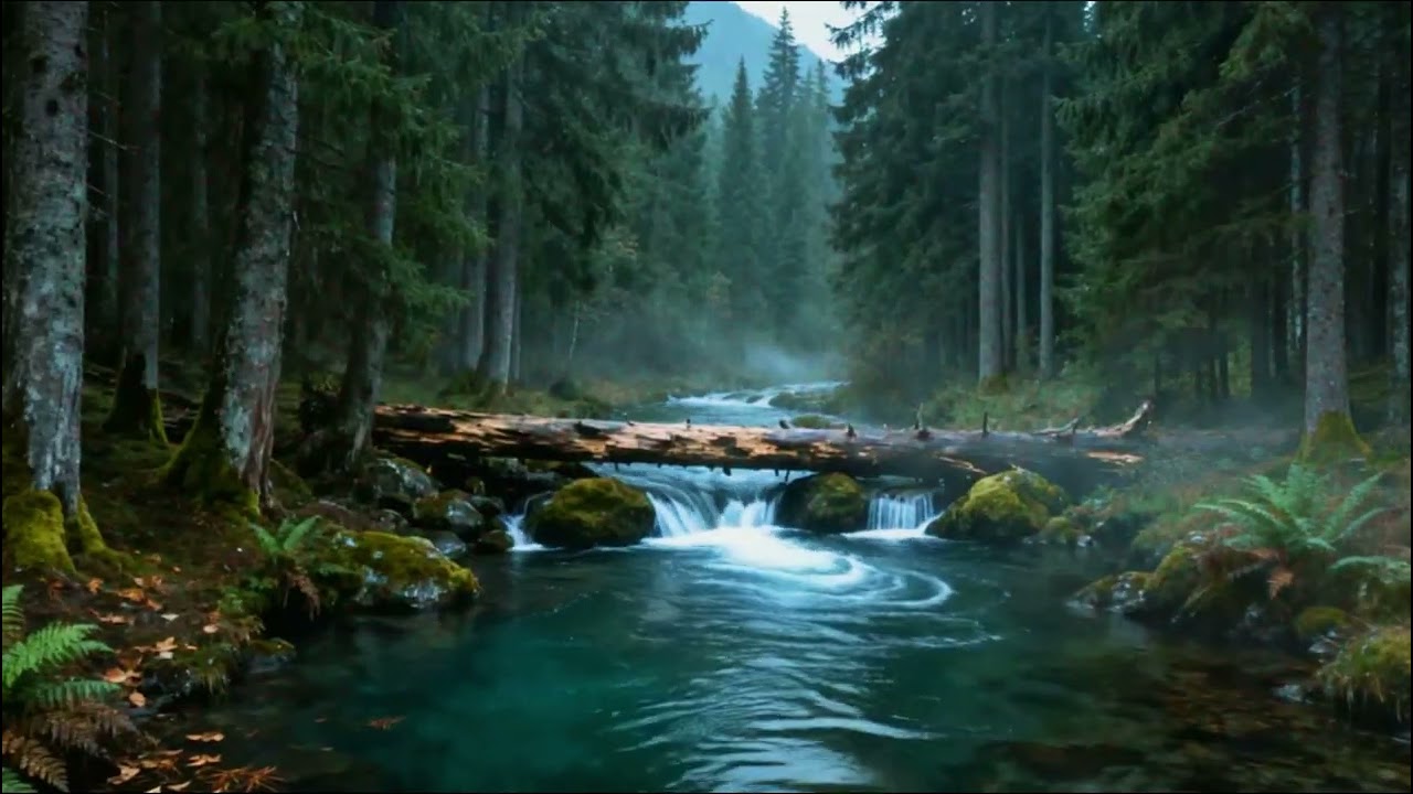 Deep Forest River Ambience with Birds | Relaxing Nature Sounds for Sleep
