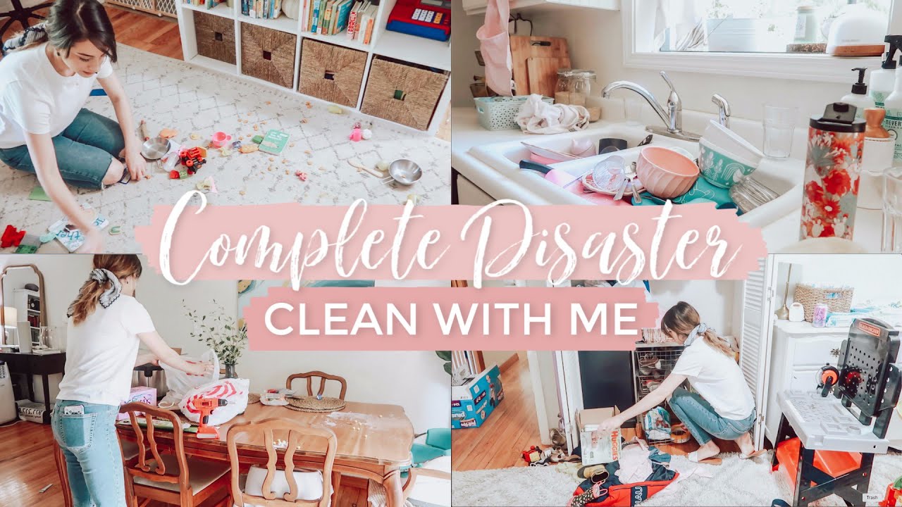 COMPLETE DISASTER WHOLE HOUSE CLEAN WITH ME 2019! | EXTREME CLEANING MOTIVATION | Justine Marie