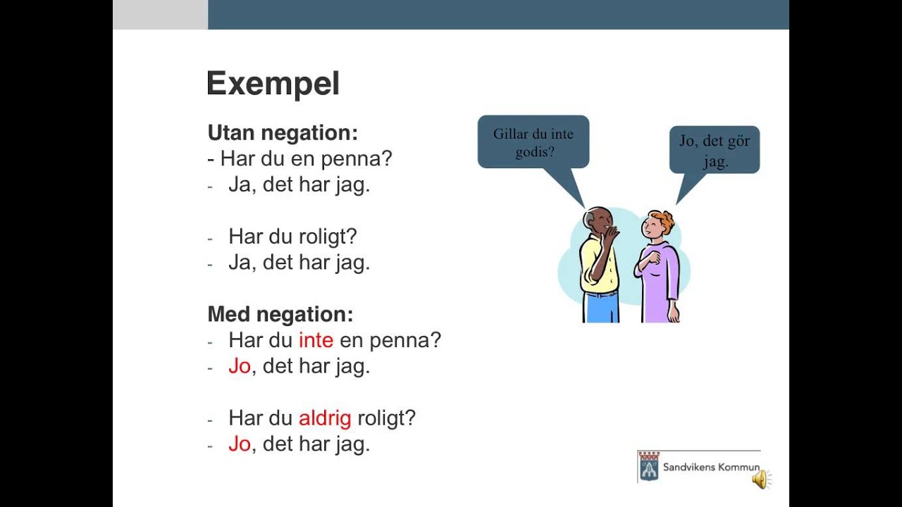 Sfi Sandviken - Grammatik- Ja eller jo